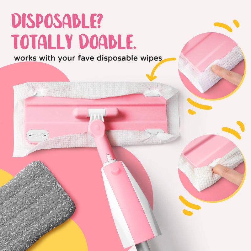 Yeeammk Pink Mini Spray Mop for Toddler-Girls Montessori Cleaning Toy That Real Spray Water,Pretend Playhouse Essentials for Girls Ages 3-8,Toddler Educational Housekeeping Set - Image 5